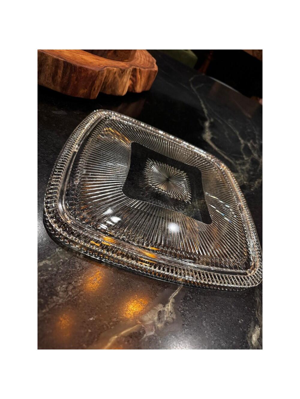 Vintage Kromex Square Chrome Cake Carrier Saver Glass Tray Plate MCM 1950s Retro - Picture 3 of 6